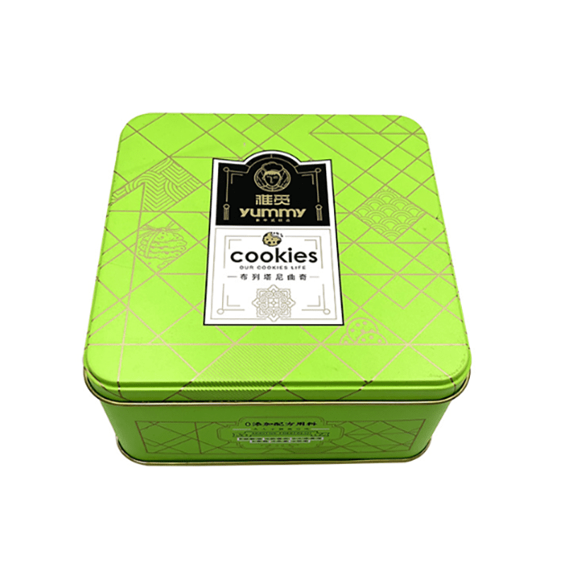 RO-ITB05 Square green tin box for baking food
