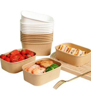 RO-FPB01 Rectangular rounded-edge lunch box paper box