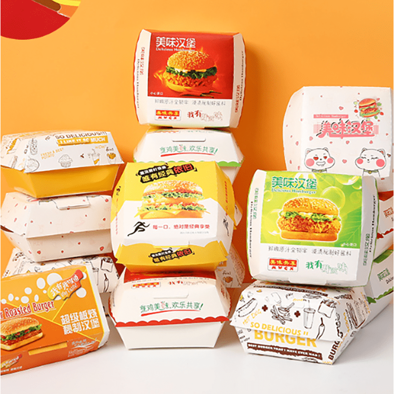 RO-FPB04 Fold-free disposable hamburger box