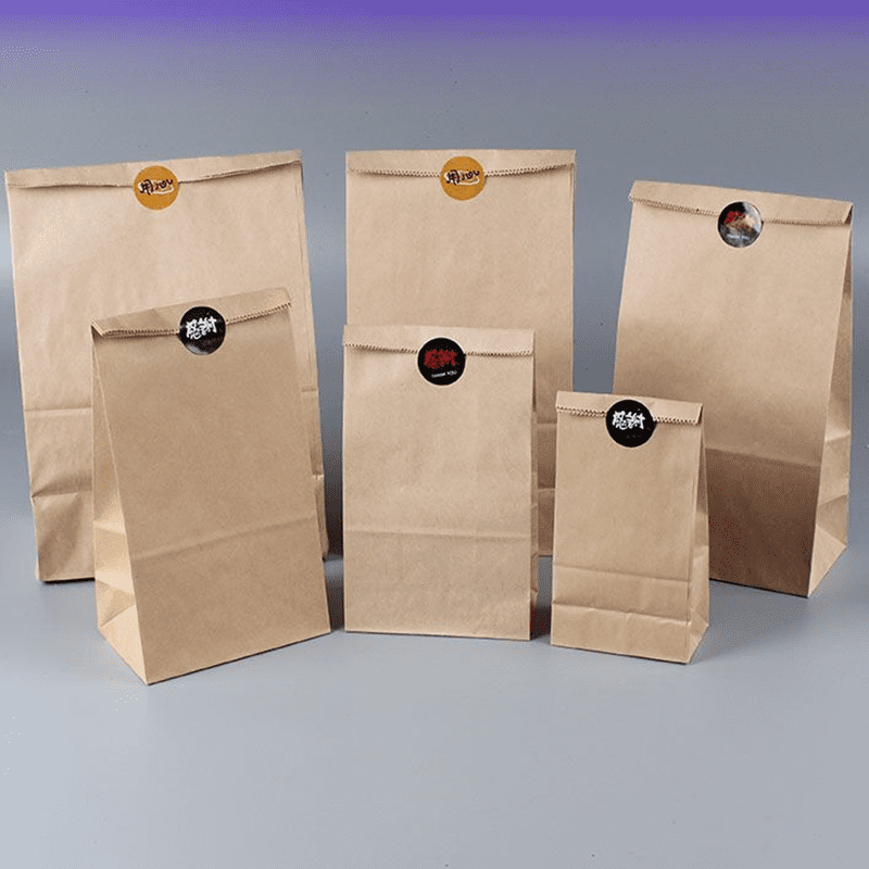 RO-CSB02 Oil-proof kraft paper square bottom bag