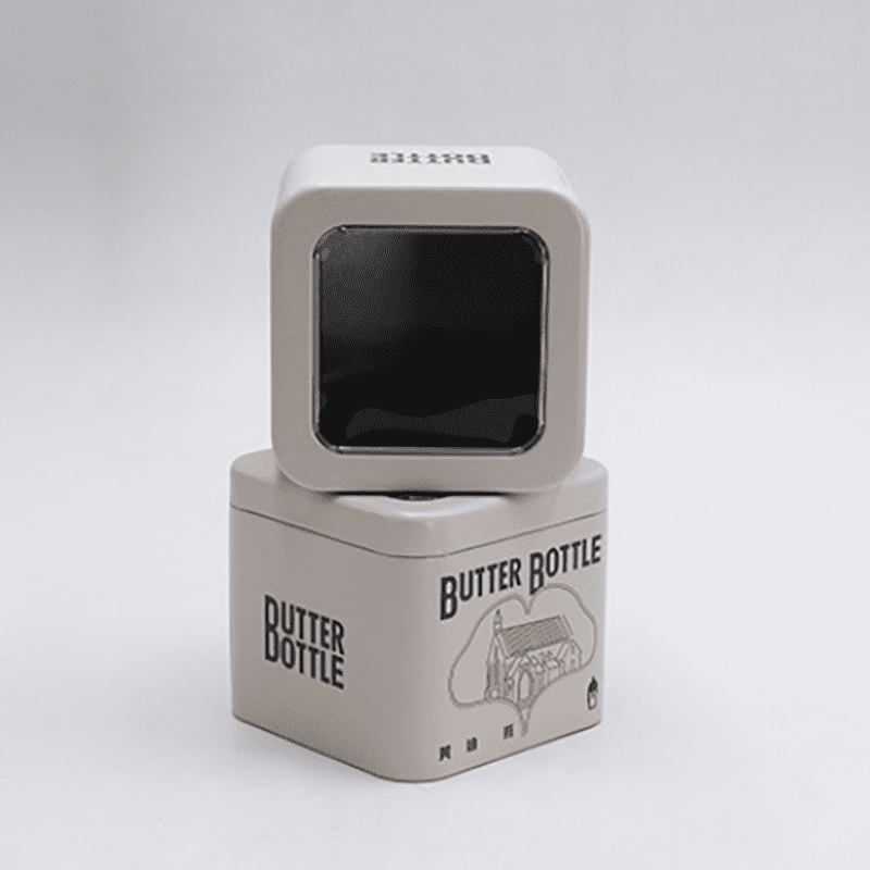 RO-ITB02 Square-shaped tin box with hinged open window