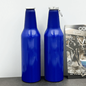 RO-ABB08 Blue sealed snap-on aluminum beer bottle