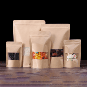 RO-TPB01 Windowed kraft paper tea packaging bags