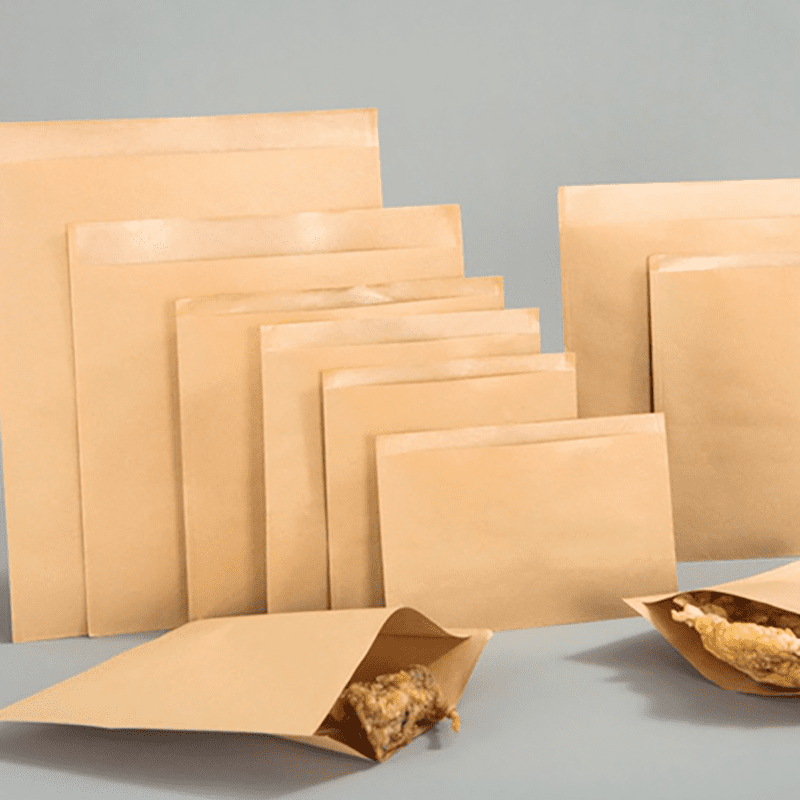 RO-CSB03 One-time use anti-oil kraft paper food packaging bag